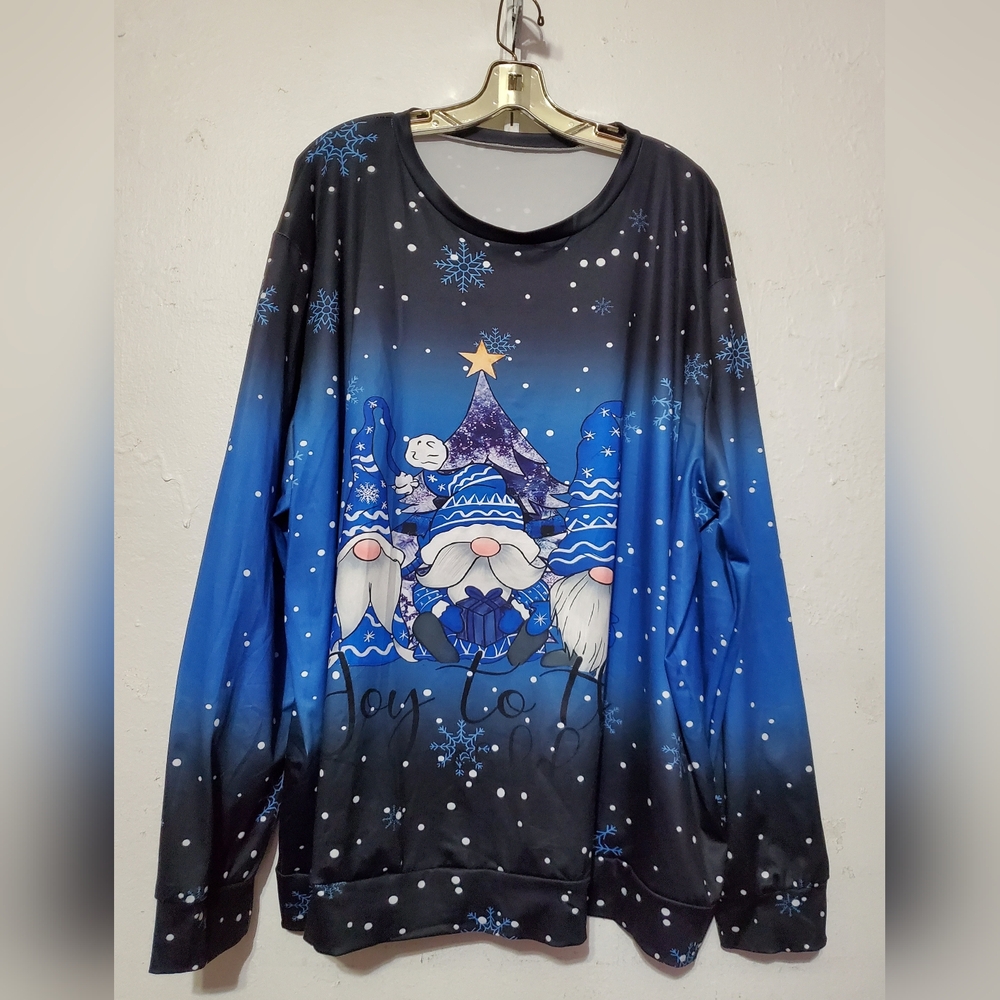 Gnome Christmas Long Sleeve Top 5XL New